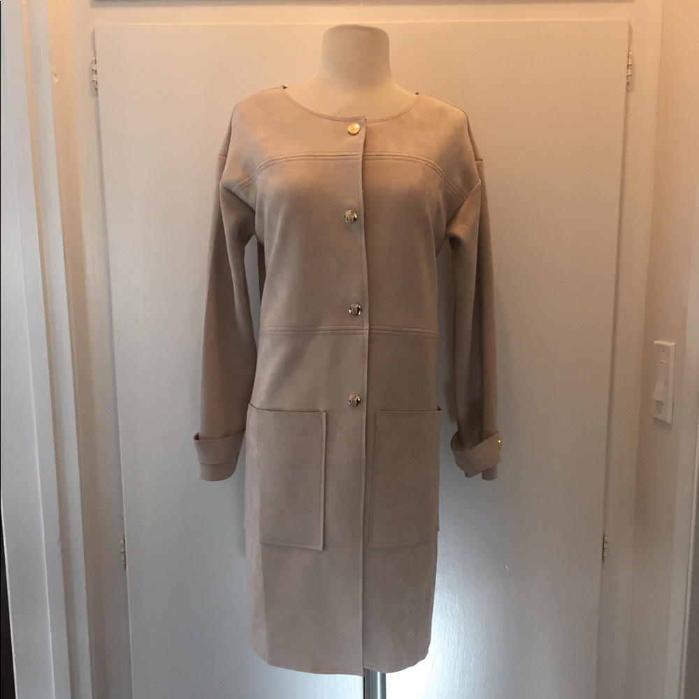 BNWT!! SUNNY GIRL FAUX SUEDE COAT- PALE PINK
